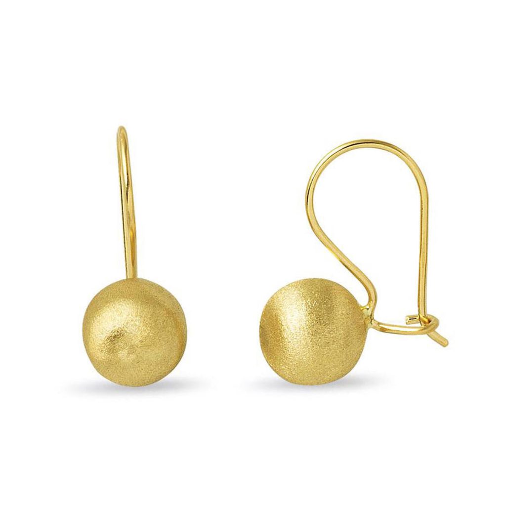 Drop 14 Karat Gold Top Earring
