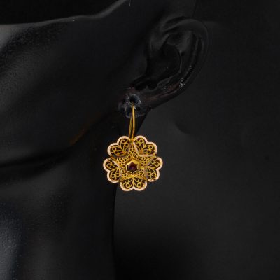 14 Carats Garnet avec Pierres Gül Or Boucle d'oreille - 14K - 3.65g - EZ Gold