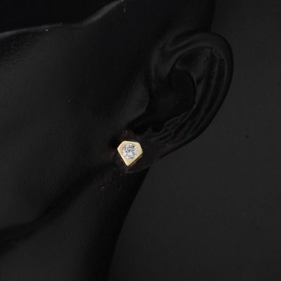 Solitairelı Minimal Design 14 Carats Or Boucle d'oreille - 14K - 1.3g - EZ Gold