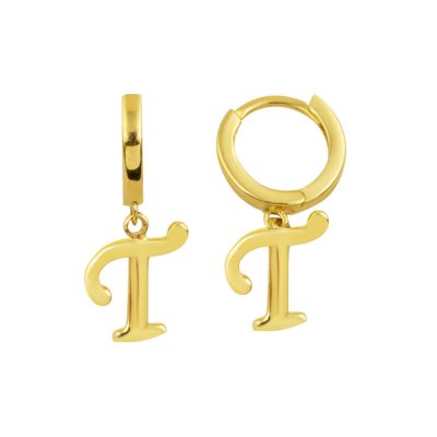 14 Carats T Lettre Pendante Or Boucle d'Oreille