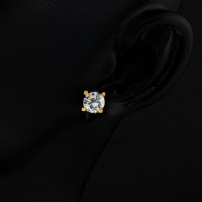 Solitairelı 14 Carats Klips Or Boucle d'oreille - 14K - 1.6g - EZ Gold