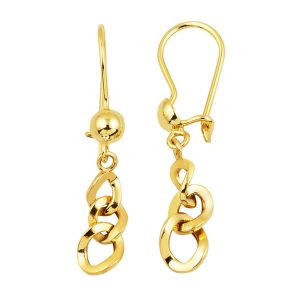 14 Carats Gourmette Chaine Pendante Or Boucle d&rsquo;Oreille