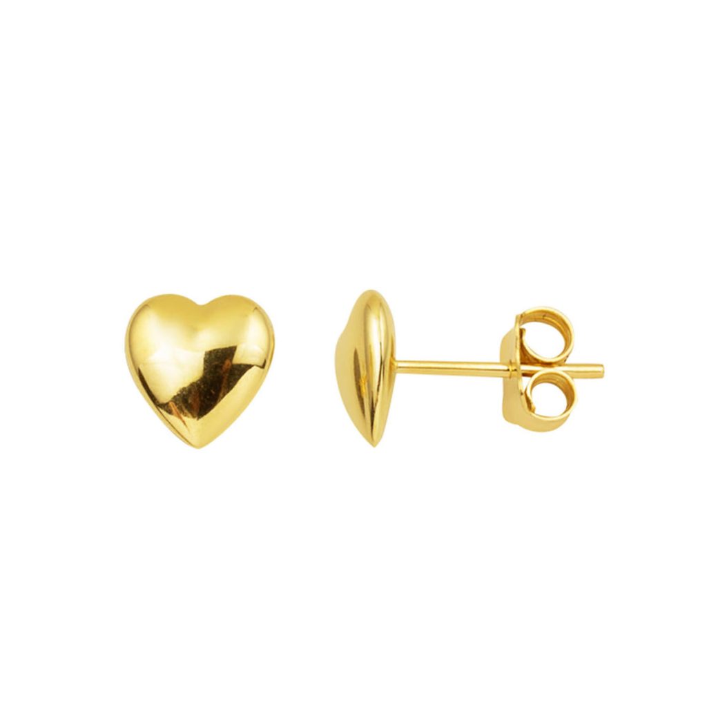 with Heart Ufak Boy 14 Karat Pimli Gold Earring