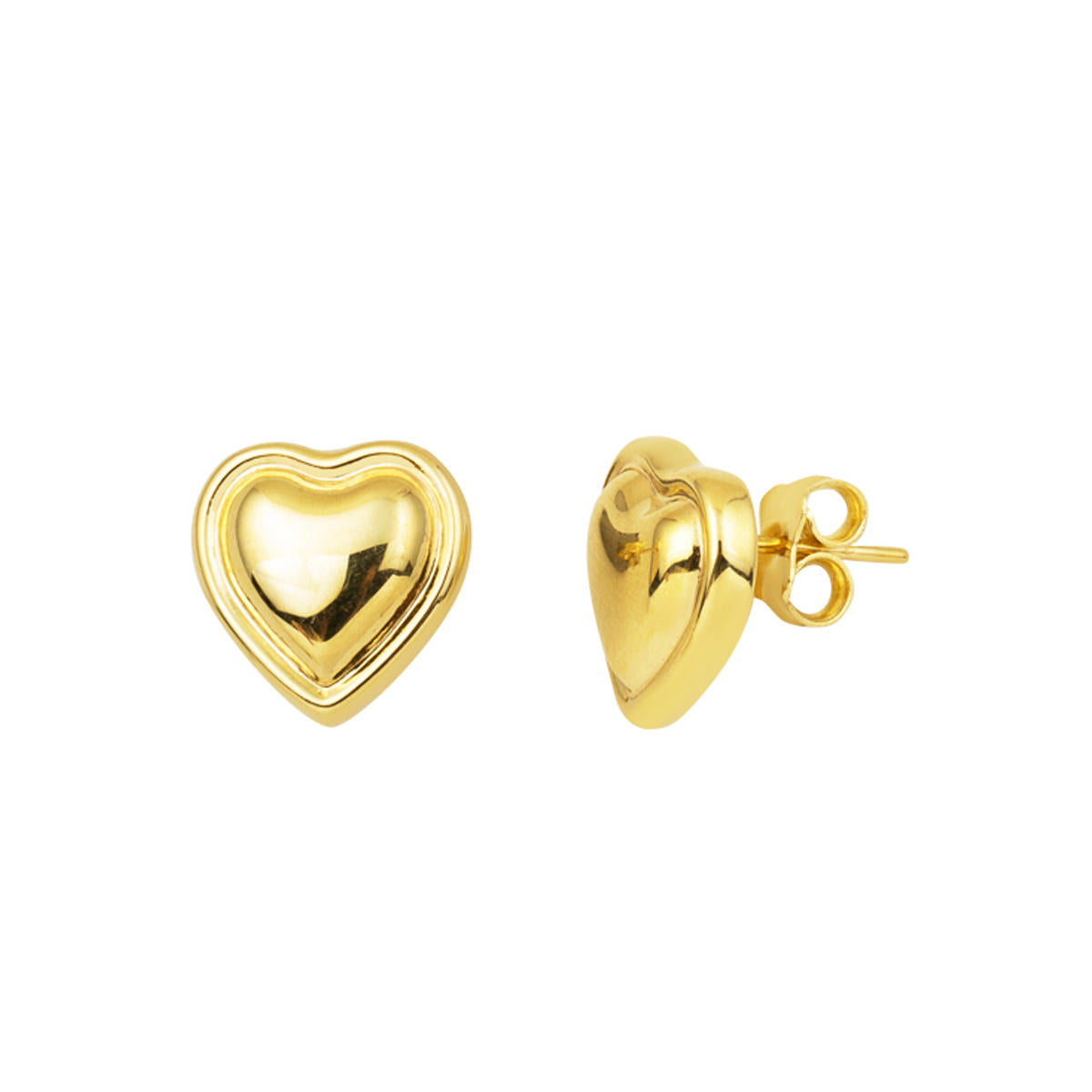 Heart Model Spiked 14 Karat Gold Earring