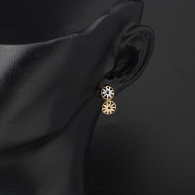 Yıldız 14 Ayar 2 Renkli Altın Küpe - 14K - 1.54g - EZ Gold