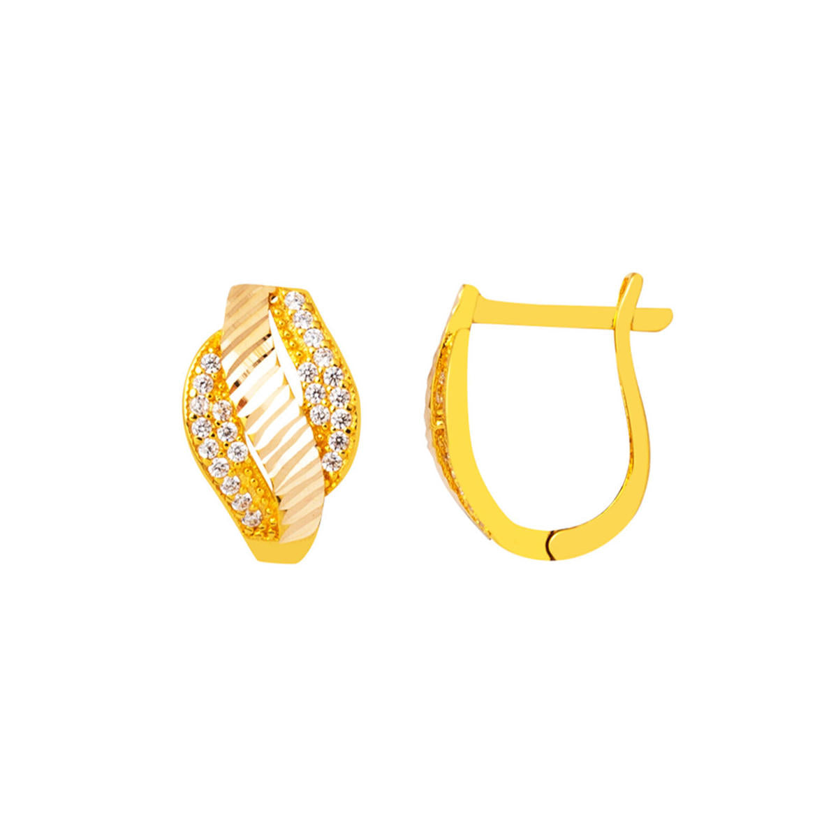 Işıltılı 14 Karat Women's Gold Earring