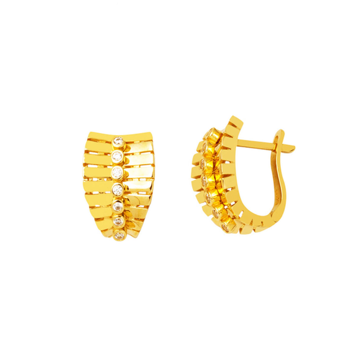 Rangs avec Pierres Filigrane 14 Carats Or Boucle d'Oreille