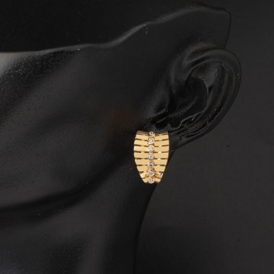 Sıralı Taşlı Suyolu 14 Ayar Altın Küpe - 14K - 4.68g - EZ Gold