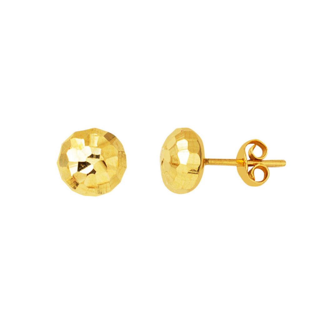 Disko Topu 14 Karat Gold Pimli Top Earring
