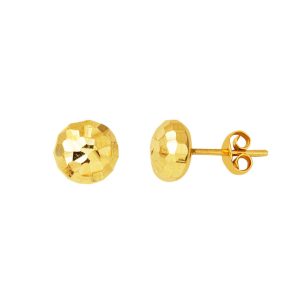 Disko Topu 14 Karat Gold Pimli Top Earring