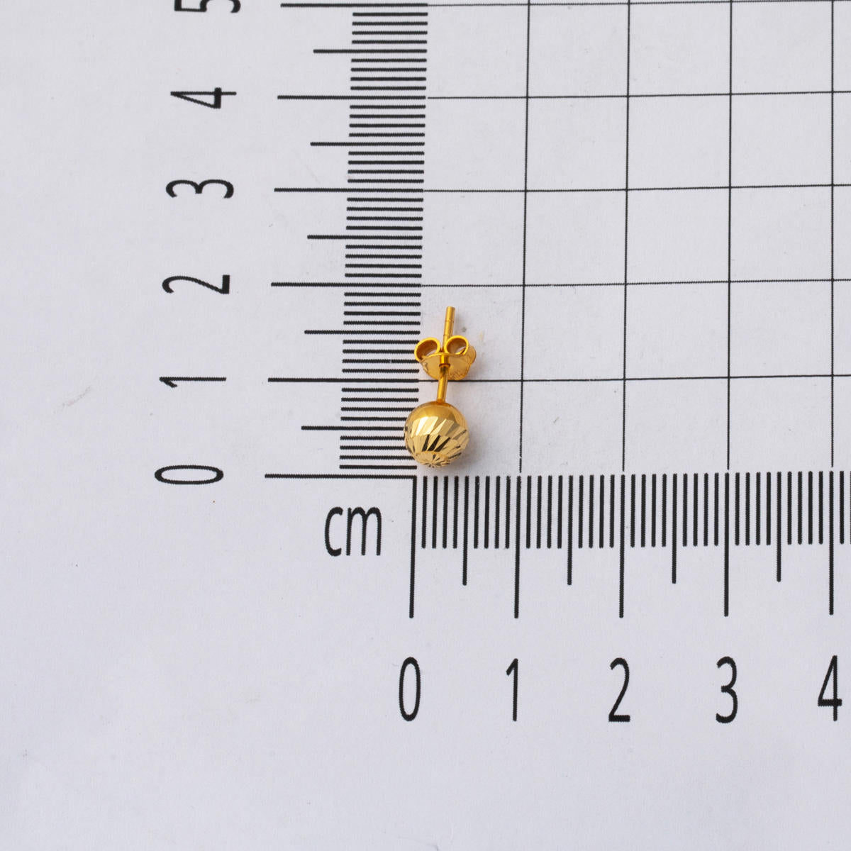 22 Ayar Kalemli Top Altın Küpe 5 mm. - Görsel 4