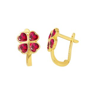 14 Karat Red Heartler Gold Children’s Earringsi