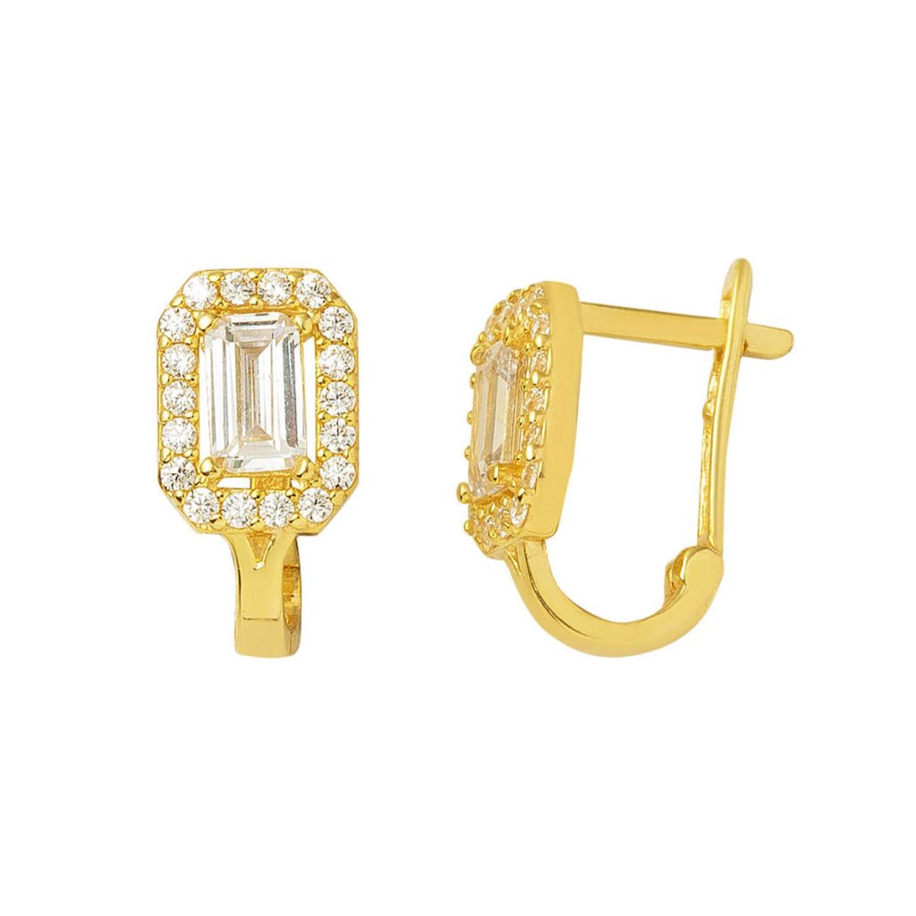 14 Karat Baguette Gold Children’s Earringsi