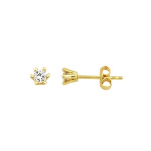 14 Carats Altı Griffelı Solitaire Or Boucle d&rsquo;Oreille