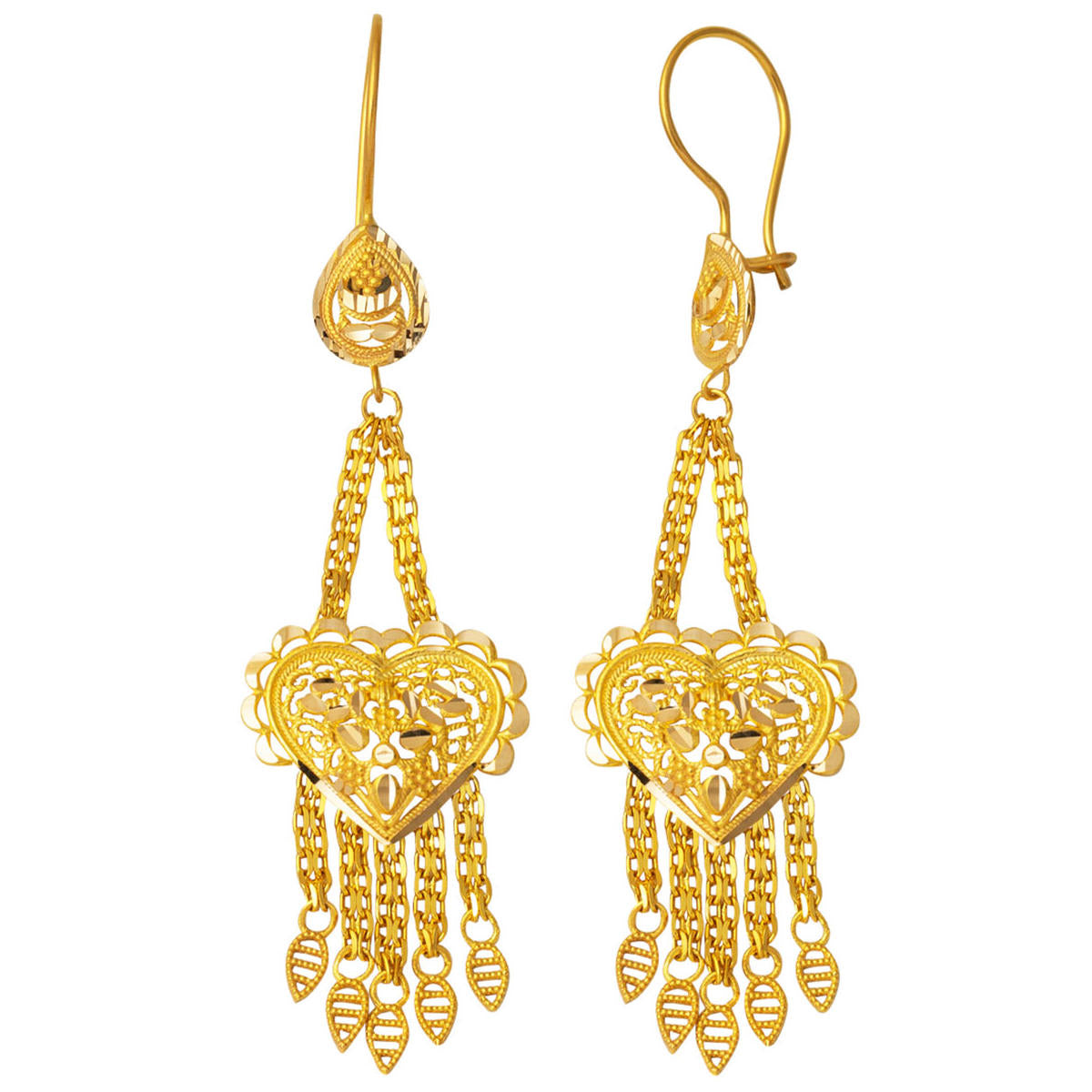 14 Carats Pendante Hint İşi Or Boucle d'Oreille