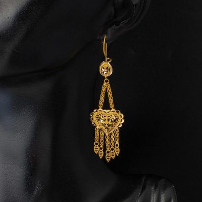 14K Sallantılı Hint İşi Gold Earring - 14K - 5.89g - EZ Gold