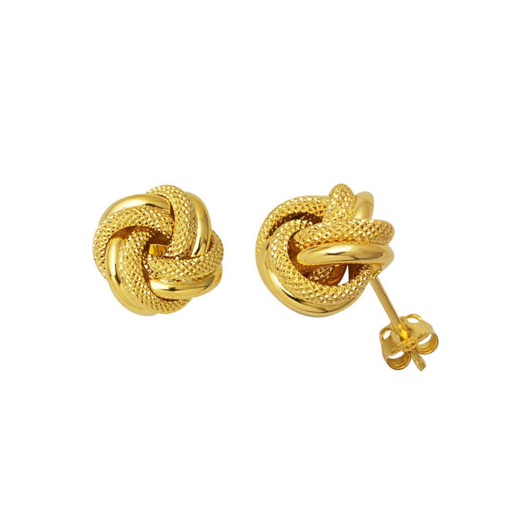 14 Karat Klipsli Düğüm Gold Earring