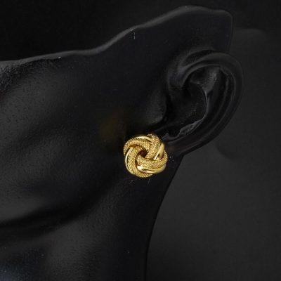 14 Ayar Klipsli Düğüm Altın Küpe - 14K - 1.95g - EZ Gold