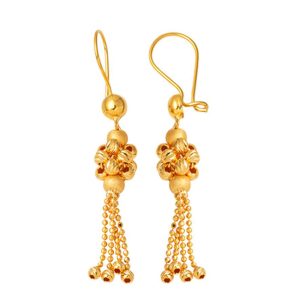 Gold Buket 22 Karat Beaded Earring