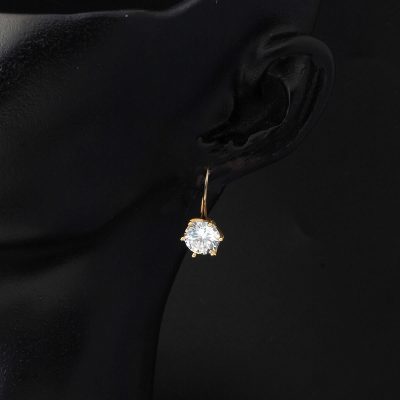 Solitaire 14 Carats Sarkıt Or Boucle d'oreille - 14K - 2.38g - EZ Gold