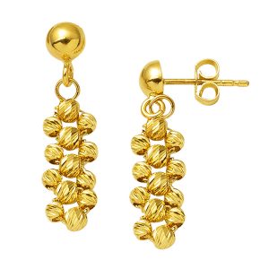 Top Goldlarla İşlenmiş 14 Karat Sallantı Earring