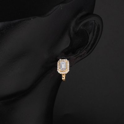 Baget Tek Taşlı 14 Ayar Altın Küpe - 14K - 2.59g - EZ Gold