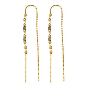 14 Carats Boules Boules Chaine Or Boucle d&rsquo;Oreille