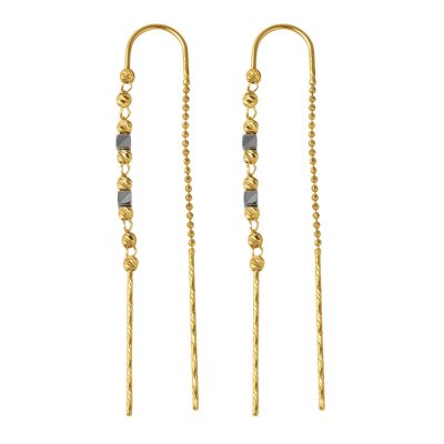 14 Carats Boules Boules Chaine Or Boucle d'Oreille