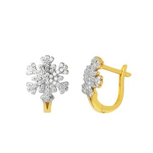 14 Karat Gold Snowflake Earring