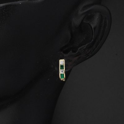 14 Carats Vert avec Pierres Or J Bebek Boucle d'oreillesi - 14K - 0.74g - EZ Gold