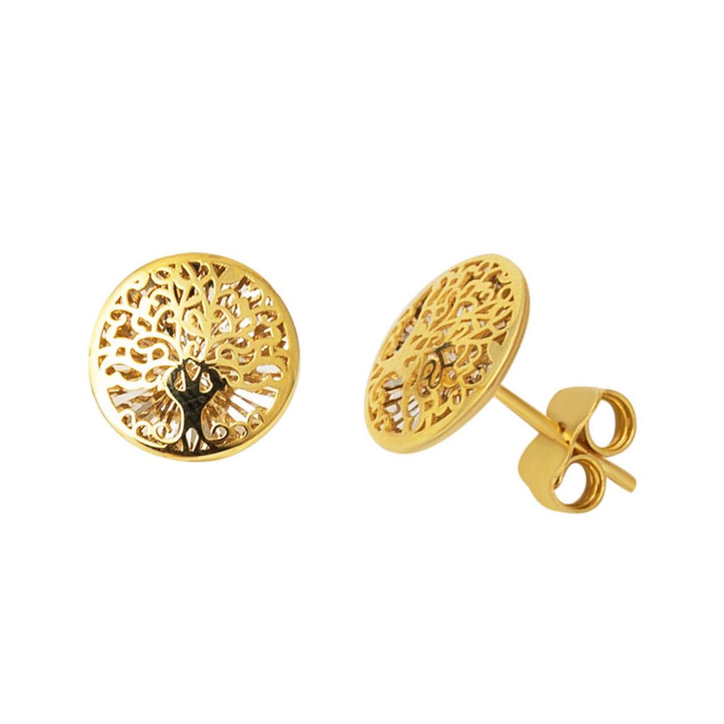 14 Carats Yaşam Ağacı Or Boucle d&rsquo;Oreille
