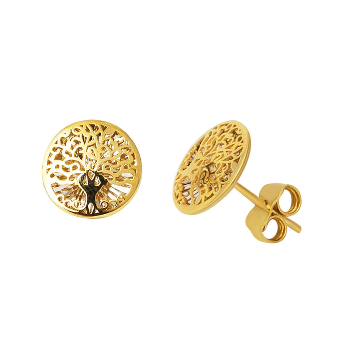 14 Karat Yaşam Ağacı Gold Earring