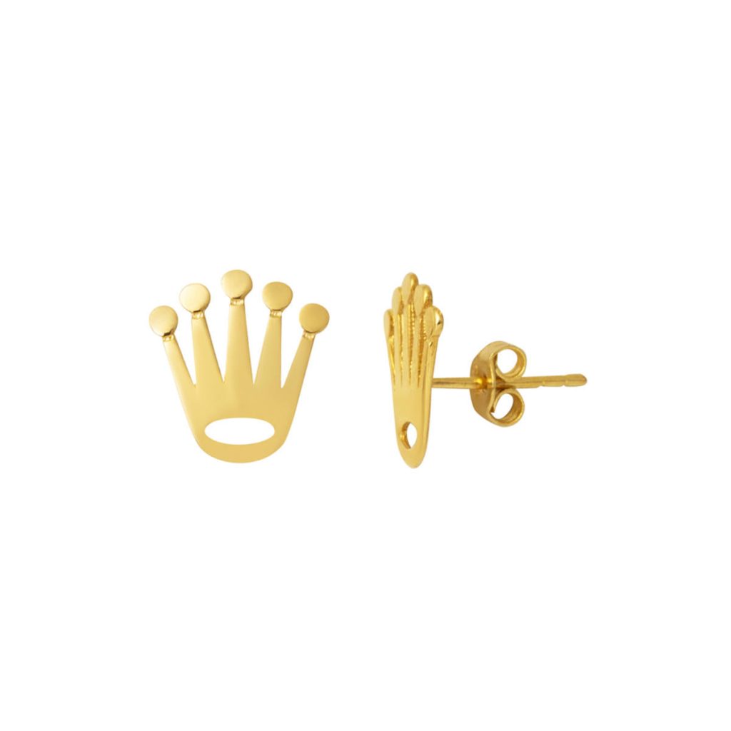 Taç Designed 14 Karat Plain Gold Earring