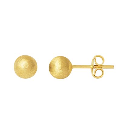 Mat 14 Ayar Sarı Altın Top Küpe 6 mm. - 14K - 1.08g - EZ Gold