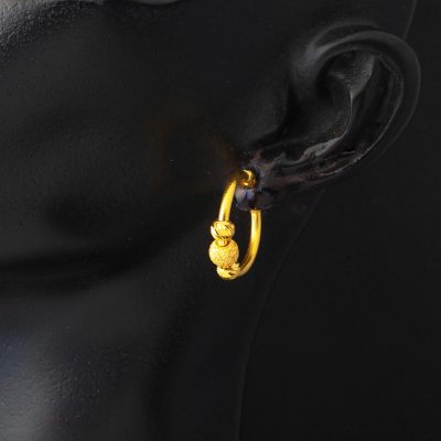22 Ayar Dorika Tasarım Altın Halka Küpe - 22K - 4.24g - EZ Gold