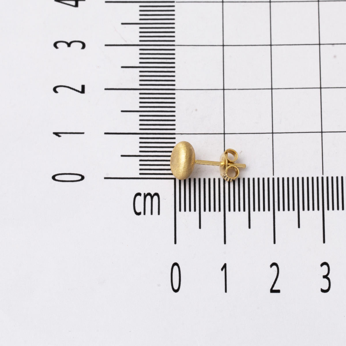 Parıltı Kumlu 14 Ayar Yassı Top Altın Küpe 7 mm. - Görsel 5