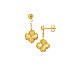 Clover 22 Karat Gold Earring