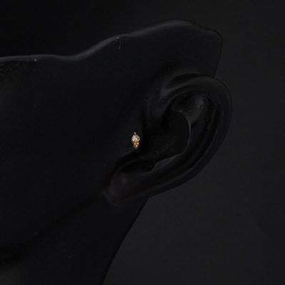 14K Gold Solitaire Tragus Piercing Earring - 14K - 0.39g - EZ Gold