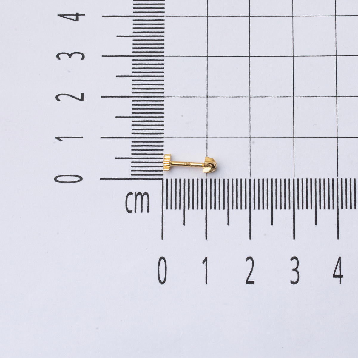 14 Ayar Altın Tektaş Tragus Piercing Küpe - Görsel 5