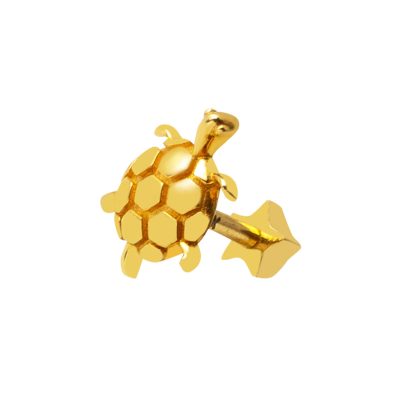 14K Gold Kaplumbağa Tragus Earring