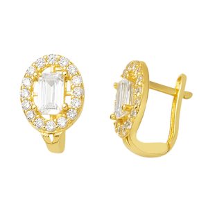 Baguette 14 Karat Gold Children’s Earringsi