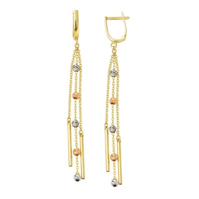 Rüzgar Çanı à Boules Or Zincir Boucle d'oreille