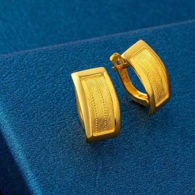 Maille Trabzon sans Pierre Or Boucle d'oreille - 14K - 4.06g - EZ Gold