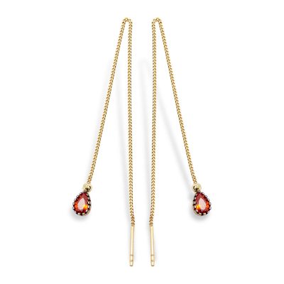 Nar Çiçeği Goutte avec Pierres 14 Carats Or Boucle d'Oreille