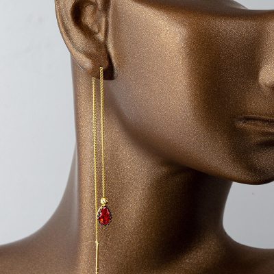 Nar Çiçeği Goutte avec Pierres 14 Carats Or Boucle d'oreille - 14K - 1.81g - EZ Gold