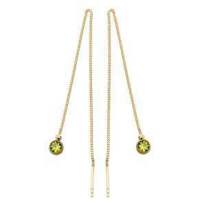 Vert avec Pierres 14 Carats Or Chaine Boucle d&rsquo;Oreille