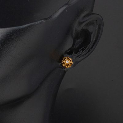 Klipsli 22K with Stones Gold Earring - 22K - 1.58g - EZ Gold