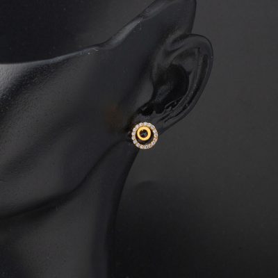 Taşlı Halka 22 Ayar Altın Küpe - 22K - 1.86g - EZ Gold