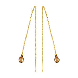Kedi Gözü avec Pierres 14 Carats Or Chaine Boucle d&rsquo;Oreille