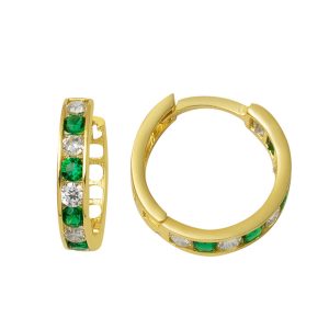 Green Rowtaşlı 14 Karat Gold Genç Earringsi